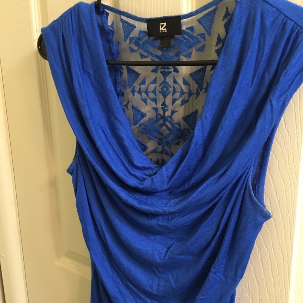 Blue blouse with lace back